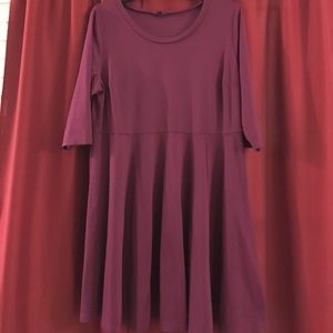 Easy Going, Comfy Burgundy Swing Dress